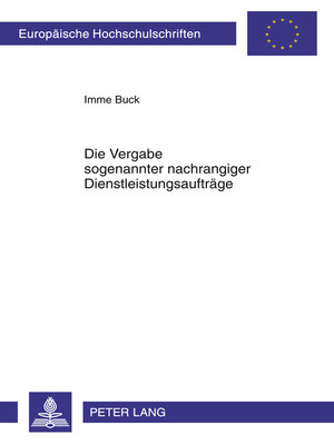 cover image of Die Vergabe sogenannter nachrangiger Dienstleistungsauftraege